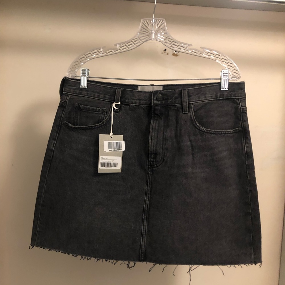 NWT Everlane Raw Hem High Waist Washed Black Mini Skirt - size 32